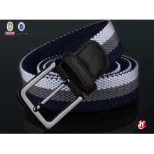 2015 leisure style canvas men's mix color golf ealstic pin buckle belt